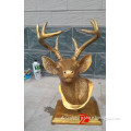 golden deer head scupture for home decoration